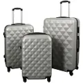 Borg Living Kofferter - Sett med 3 stk. - Eksklusivt hardcase koffertsett tilbud - Diamantgrå