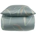 Borg Ekstra mykt sengetøy 140x200 cm - 100% bomullssatin - Blomstret grønt sengetøysett - 300 TC sengetøy fra