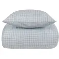 Nordstrand King size sengetøy 100% bomull - 240x220 cm - Blårutete sengesett - dynetrekk