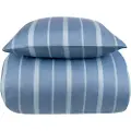 Borg Ekstra mykt dobbelt sengetøy 200x220 cm - 100% bomullssatin - Lyseblå stripet sengetøy - 300 TC sengetøy fra