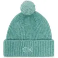 Calvin Klein for woman. K60K612586 Soft knitted hat with blue pompom (OSFA), Casual, Wool