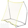 Vevor fotballrebounder, bærbar fotballtrener, 7x7FT jern- og polyesterfotballtreningsutstyr, sportfotballreboundervegg med bærbar veske, perfekt for lagtrening, pasninger, volleyball