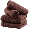 Borg Living Badhåndklær 2 stk. i 100% kjemmet bomull - Myke brune håndklær 70x140 cm fra