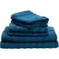 Borg Living Håndklær 2 stk. 100% kjemmet bomull - Myke blå håndklær 50x100 cm fra