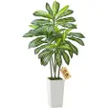 Vevor Kunstig Dracaena-tre 1524 mm, Kunstig Palme Tropiske Planter med Hvit Høy Plantepotte, Kunstig Gulvsilkeplante i Potte, Store Trær for Hjemmekontor Stue Dekor Husoppvarming, Innendørs Utendørs