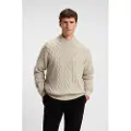 Hugo Boss for man. 50548689 Kableto beige jumper (3XL), Casual, Polyester