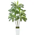 Vevor Kunstig Dracaena-tre 1829 mm, Kunstig Palme Tropiske Planter med Hvit Høy Plantepotte, Kunstig Gulvsilkeplante i Potte, Store Trær for Hjemmekontor Stue Dekor Husoppvarming, Innendørs Utendørs