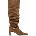 Mtng for woman. 55921 Brown Gala Leather Boots (38), 3 to 5 cm, Zip, Casual