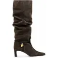 Mustang for woman. 55921 Dark Brown Gala Leather Boots (41), 3 to 5 cm, Zip, Casual