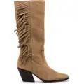 Mustang for woman. 55918 Beige Missouri Leather Boots (38), 3 to 5 cm, Zip, Casual