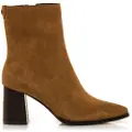 Mtng for woman. 55474 Meghan Leather Ankle Boots beige (39), Brown, 3 to 5 cm, Zip, Casual, Party, Classic