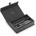 Parker IM Duo Pen Gift Set | Fountain Pen Ballpoint Pen & Pen Pouch | Stainless Steel Finish with Chrome Trims | Medium Tip