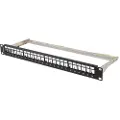 Lanberg - Pluggbord (blankt) - rackmonterbar - RAL 9004, svart - 1U - 19 - 24 porter