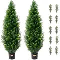 Vevor 2-pakning 4' kunstig sedertre Topiary Tree Faux Plant UV-dekor inne/utendørs