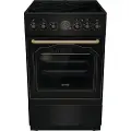 Gorenje Classico GECS5B70CLB - Komfyr - med dampfunksjon - frittstående - bredde: 50 cm - dybde: 59.4 cm - høyde: 85 cm - med selvrens - svart