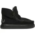 Mou for woman. MU.FW411001A Leather ankle boots Eskimo bold glitter logo black (40), Flat, None, Casual