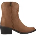 Mtng for woman. 54910 Tanubis brown ankle boots (39), 3 to 5 cm, Zip, Casual