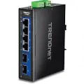 Trendnet TI-G5062 - Version v1.0R - switch - industriell - 4 x 10/100/1000/2.5G + 2 x 1 Gigabit / 10 Gigabit SFP+ - DIN-skinnemonterbar, veggmonterbar - TAA-samsvar