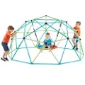 Vevor klatrekuppel, 305 cm geometrisk kuppelklatrer med tallerkenhuske, 453 kg lasting for barn, klatrestativ, enkel montering utendørs klatreutstyr for gutter og jenter 3 til 10 år