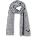 Zadig & Voltaire for girl. X60504 Scarf Logo grey (OSFA), Casual, Wool, children's fashion