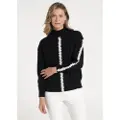 Victorio & Lucchino , V&L for woman. 350208183 Jumper Perkins Collar Braid Detail black (L), Casual, Viscose, Long sleeve