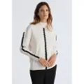 Victorio & Lucchino , V&L for woman. 350208183 Perkins collar jumper white braided detail (L), Casual, Viscose, Long sleeve