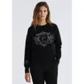 Victorio & Lucchino , V&L for woman. 350198178 Black lurex embroidered jumper (L), Casual, Viscose, Long sleeve