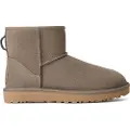 Ugg for woman. 1016222 Classic Mini II Leather Ankle Boots taupe (39), Flat, None, Casual, Homewear