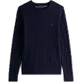 Tommy Hilfiger for man. MW0MW33132 Navy plaited knitted jumper (XXL), Casual, Cotton