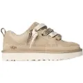 Ugg unisex for kids. 1166490K Lo Lowmel Leather Sneakers beige (36), Flat, Laces, Casual, children's fashion
