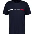 Tommy Hilfiger for man. MW0MW36498 Round neck T-shirt with navy logo (M), Casual, Cotton, Short sleeve