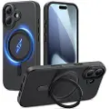 TechProtection iPhone 17 MagRing MagSafe-deksel - matt svart