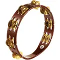 Meinl Percussion 2 Row Wood Tambourine Brass Jingles TA2B-AB