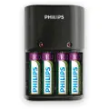 Philips MultiLife Batterilader SCB1490NB/12, Nikkelmetallhydrid (NiMH), AA, AAA, Batterier medfølger