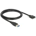 DeLOCK - USB-kabel - Micro-USB Type B (hann) til USB-type A (hann) - USB 3.0 - 1 m - tommelskruer - svart