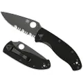 Spyderco Tenacious foldekniv, svart, taggete