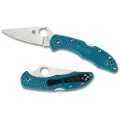 Spyderco Delica 4 foldekniv, FRN, Flat Ground, blå