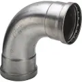 Viega Inox bøjning 90 grader 76,1mm INOX, rustfri stål muffe / muffe, SC-Contur