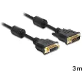 DeLOCK - DVI-kabel - DVI-D (hunn) til DVI-D (hann) - 3 m - svart
