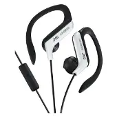 JVC HA-EBR25 sportsøretelefoner med fjernkontroll og mikrofon, kablet, hvite