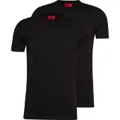 HUGO for man. 50325440 Pack of 2 black Round T-shirts (XL), Casual, Cotton, Short sleeve, Sustainable