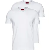 HUGO for man. 50325417 Pack 2 T-shirts, white, V-neck, V-neck, white (L), Casual, Cotton, Short sleeve, Sustainable