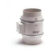THERMEX Kanalvifte TD 500/160 Scandic, ø160 mm. Luftmengde 580/430 m³/t ved 0 Pa, energiforbruk 44-50 W. Monteres horisontalt eller vertikal.