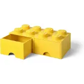 LEGO Åtteknotters oppbevaringskloss med skuffer - gul 5006133