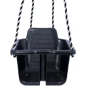 Plasto Sort Babyhuske med 2-farget tau, høyde 26 cm, bredde 35 cm, Godkjent for 30 kg.