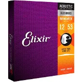 Elixir Strings 11052 NANOWEB Light Acoustic Guitar Strings 12-53