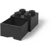 LEGO Svart, 4-knotters oppbevaringskloss med skuff 5005711