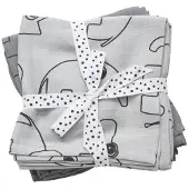 Done by Deer Babysjal - 120x120 cm - 2-pack - Contour Grey - - OneSize - Babysjal