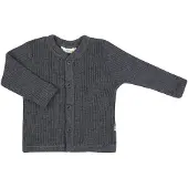 Joha Strikk Cardigan - Ull - Kullgrå - - 80 - Cardigan