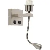 QAZQA Moderne vegglampe i stål med fleksibel arm - Brescia Combi
